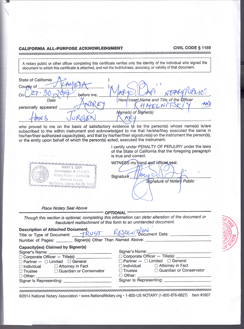 BBT Resolution 20191030-01 (cancelled Тrustee)