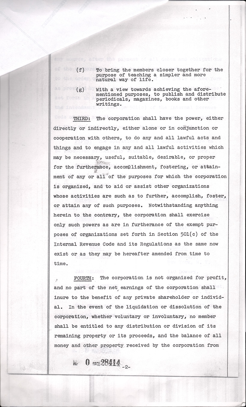 Cetrificate of Incorporation ISKCON