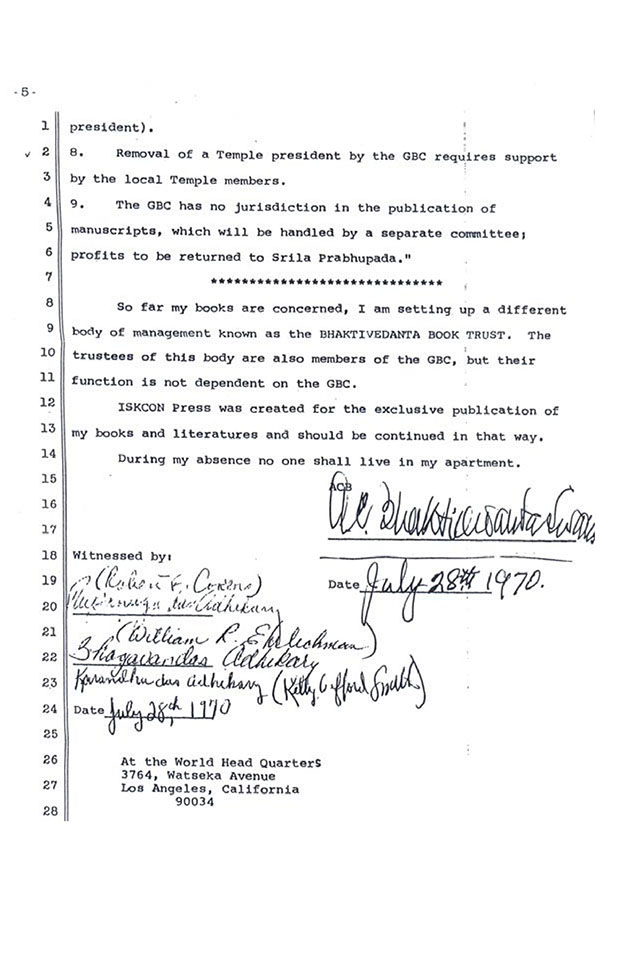 Direction of management ISKCON