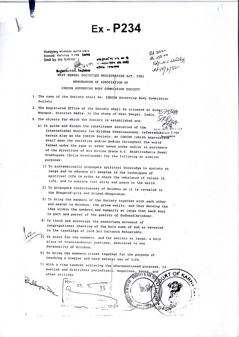 GBC Religious Society of West Bengal (false organization)