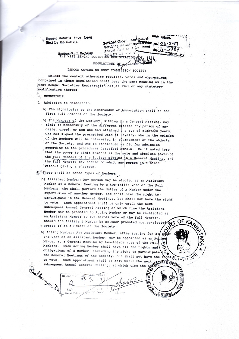 GBC Religious Society of West Bengal (false organization)