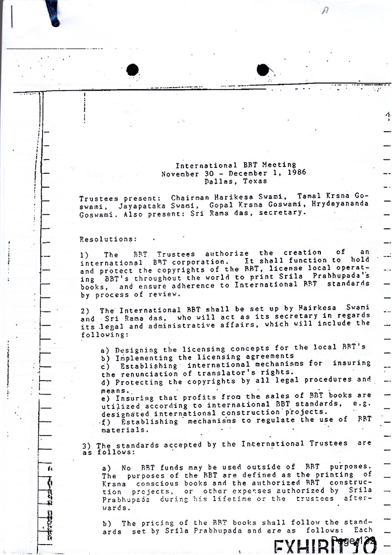 Confirmation letter stating that the Trust did not transfer its assets!