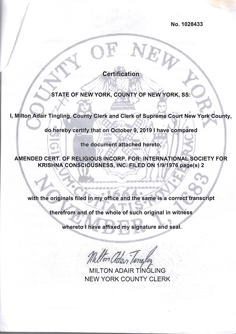 Oath by temple leaders